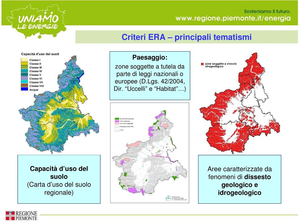 Uccelli e Habitat ) Capacità d uso del suolo (Carta d uso del suolo