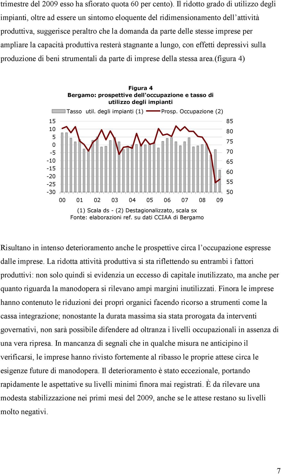 ampliare la capacità produttiva resterà stagnante a lungo, con effetti depressivi sulla produzione di beni strumentali da parte di imprese della stessa area.