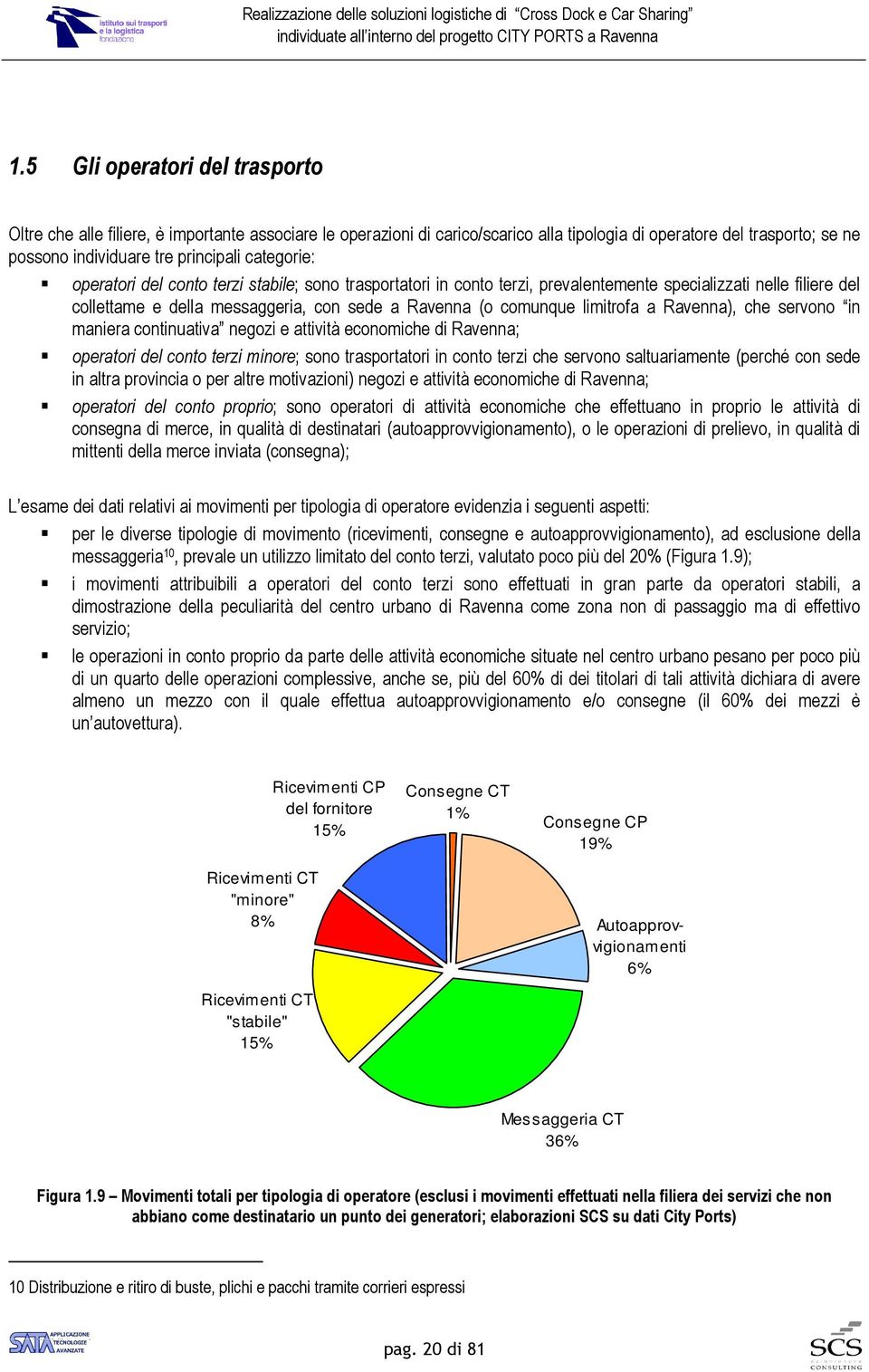 limitrofa a Ravenna), che servono in maniera continuativa negozi e attività economiche di Ravenna; operatori del conto terzi minore; sono trasportatori in conto terzi che servono saltuariamente