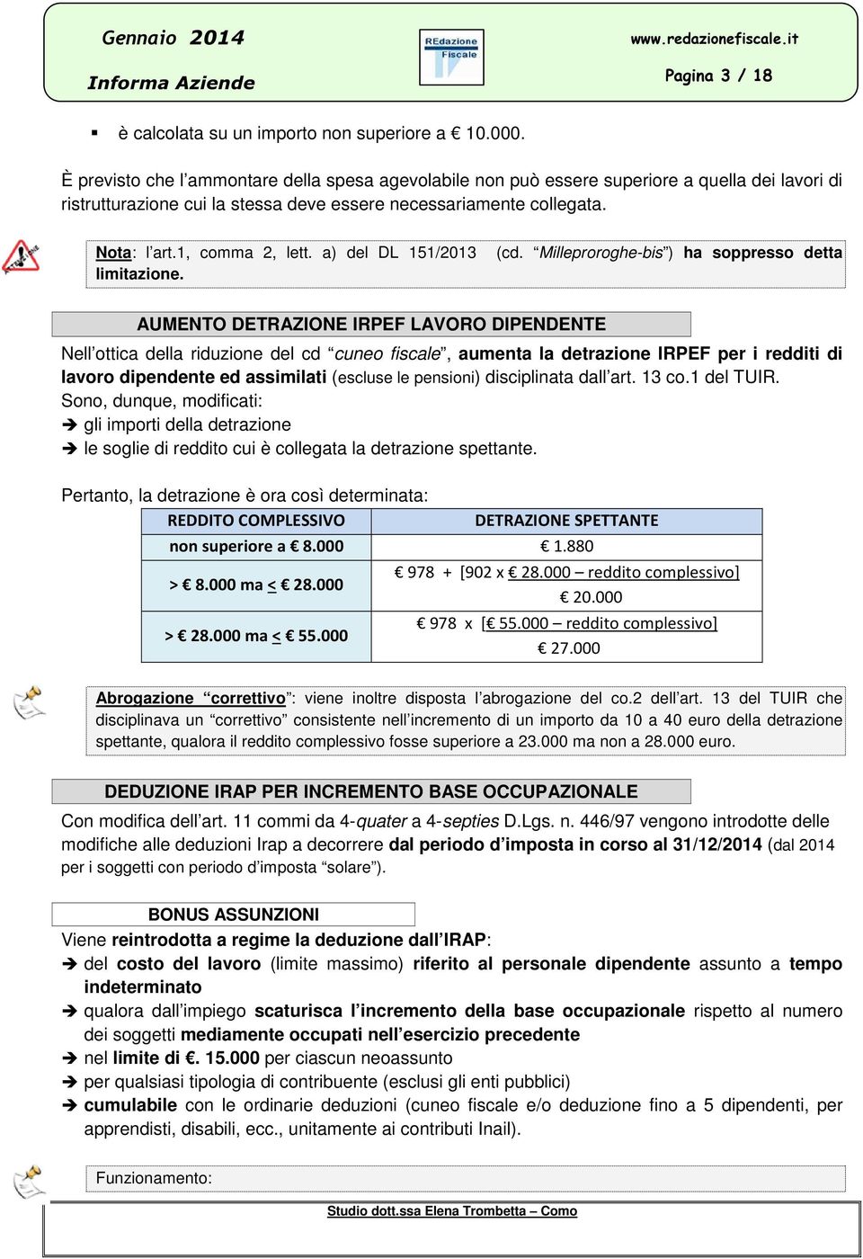 a) del DL 151/2013 limitazione. (cd.