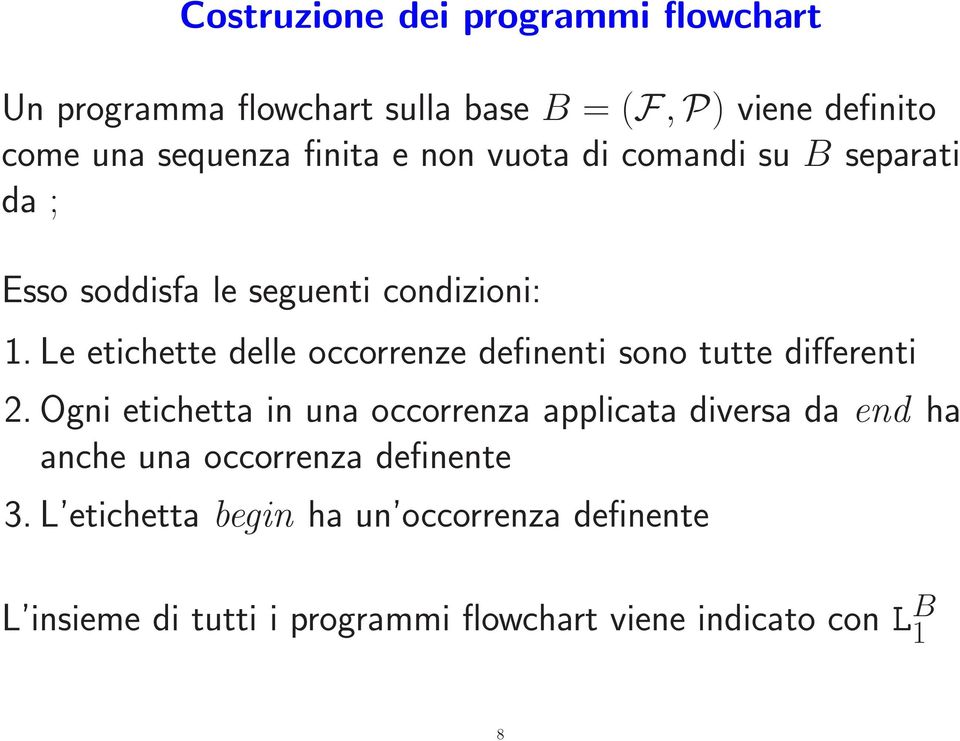 Le etichette delle occorrenze definenti sono tutte differenti 2.