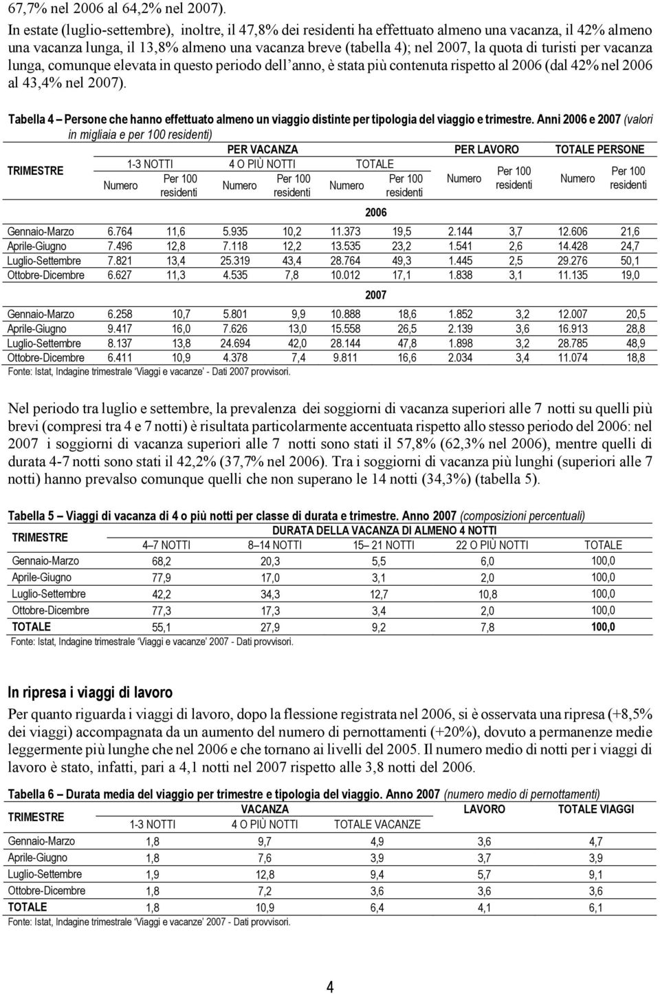 turisti per vacanza lunga, comunque elevata in questo periodo dell anno, è stata più contenuta rispetto al 2006 (dal 42% nel 2006 al 43,4% nel 2007).