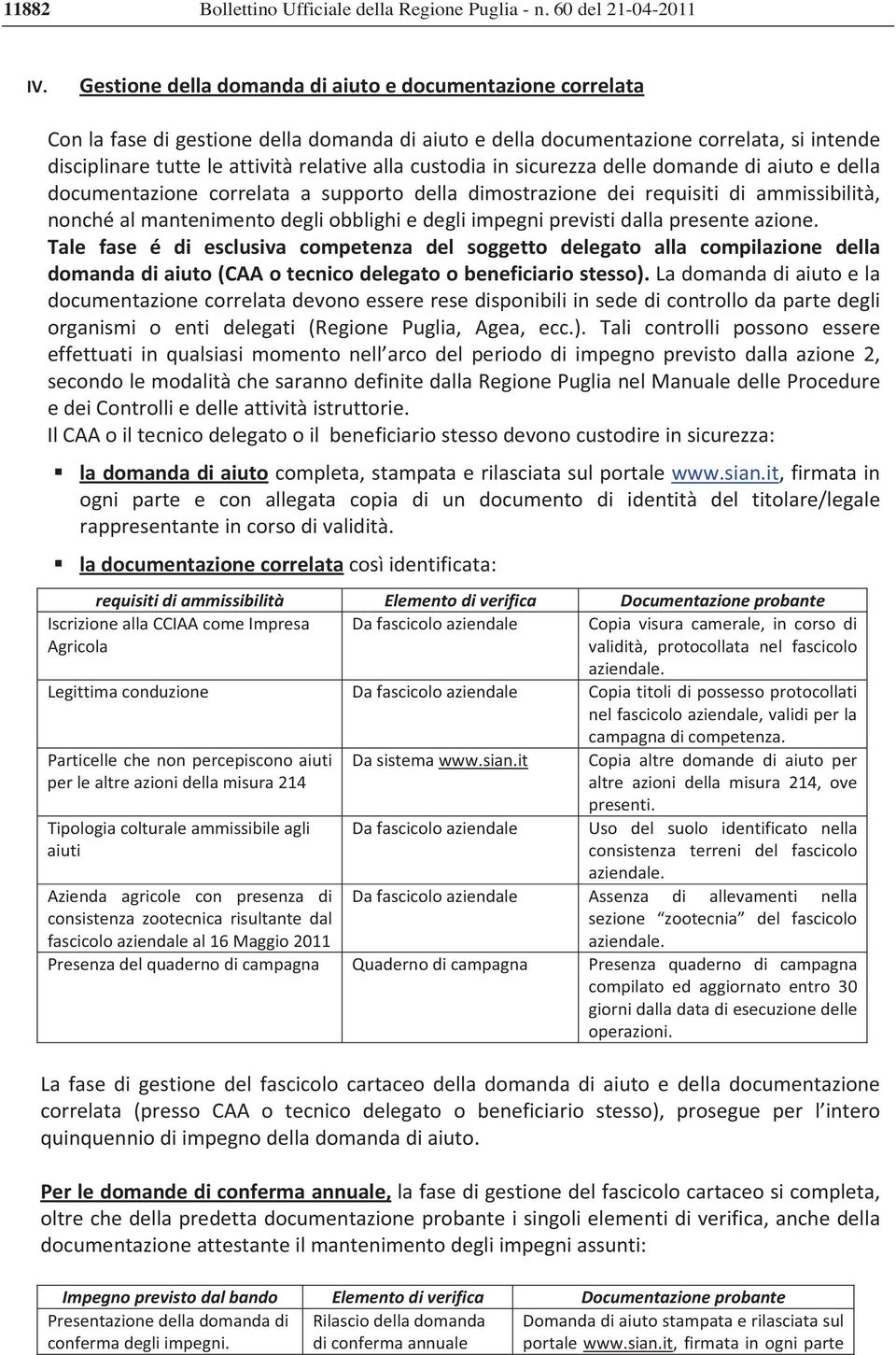 disciplinaretutteleattivitàrelativeallacustodiainsicurezzadelledomandediaiutoedella documentazione correlata a supporto della dimostrazione dei requisiti di ammissibilità,