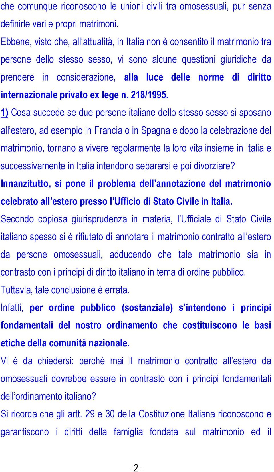 diritto internazionale privato ex lege n. 218/1995.