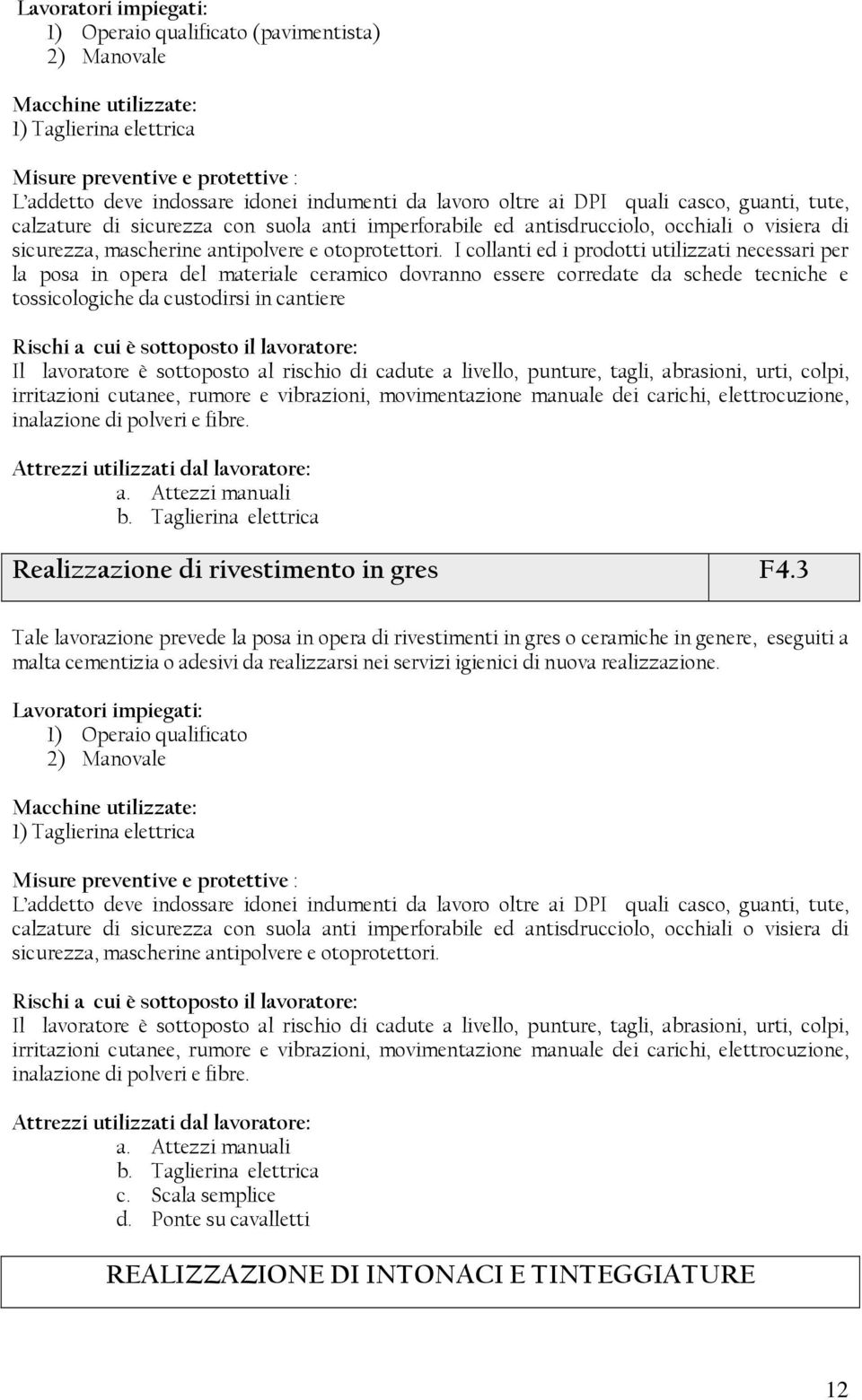 sottoposto al rischio di cadute a livello, punture, tagli, abrasioni, urti, colpi, irritazioni cutanee, rumore e vibrazioni, movimentazione manuale dei carichi, elettrocuzione, inalazione di polveri