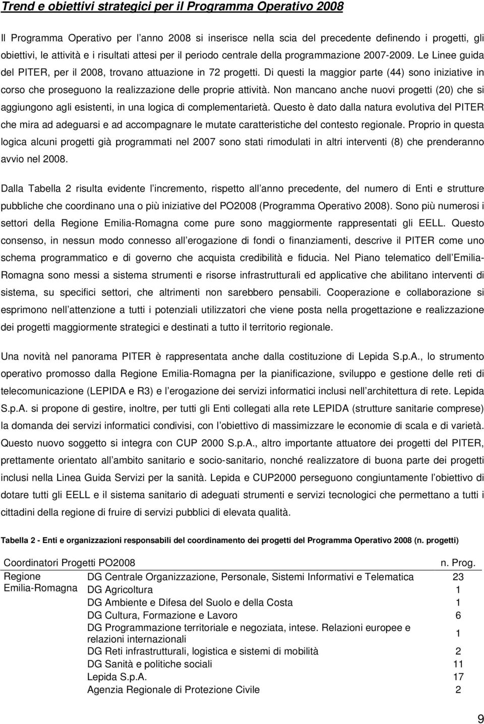 Di questi la maggior parte (44) sono iniziative in corso che proseguono la realizzazione delle proprie attività.