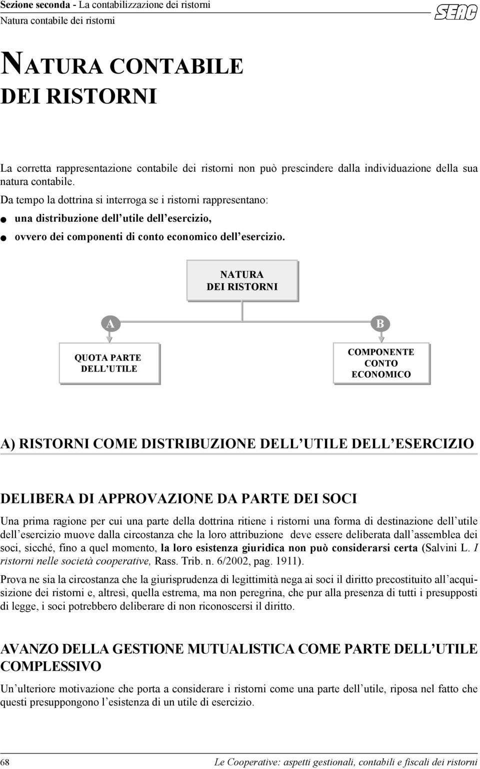 NATURA A QUOTA PARTE DELL UTILE B COMPONENTE CONTO ECONOMICO A) RISTORNI COME DISTRIBUZIONE DELL UTILE DELL ESERCIZIO DELIBERA DI APPROVAZIONE DA PARTE DEI SOCI Una prima ragione per cui una parte