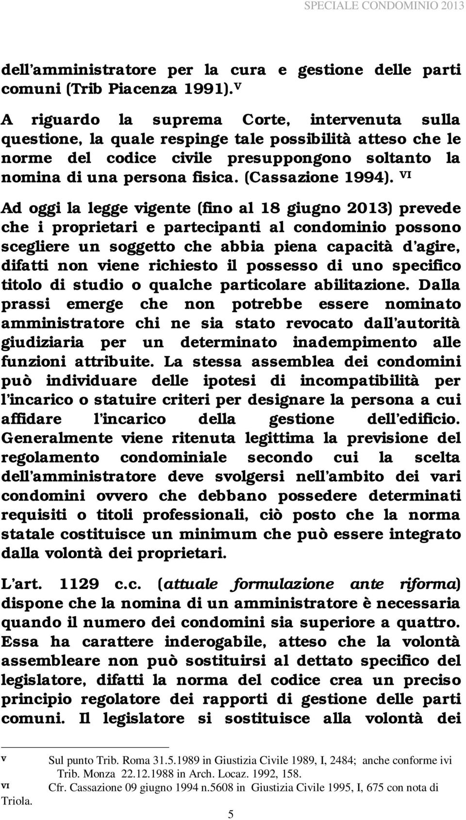 (Cassazione 1994).