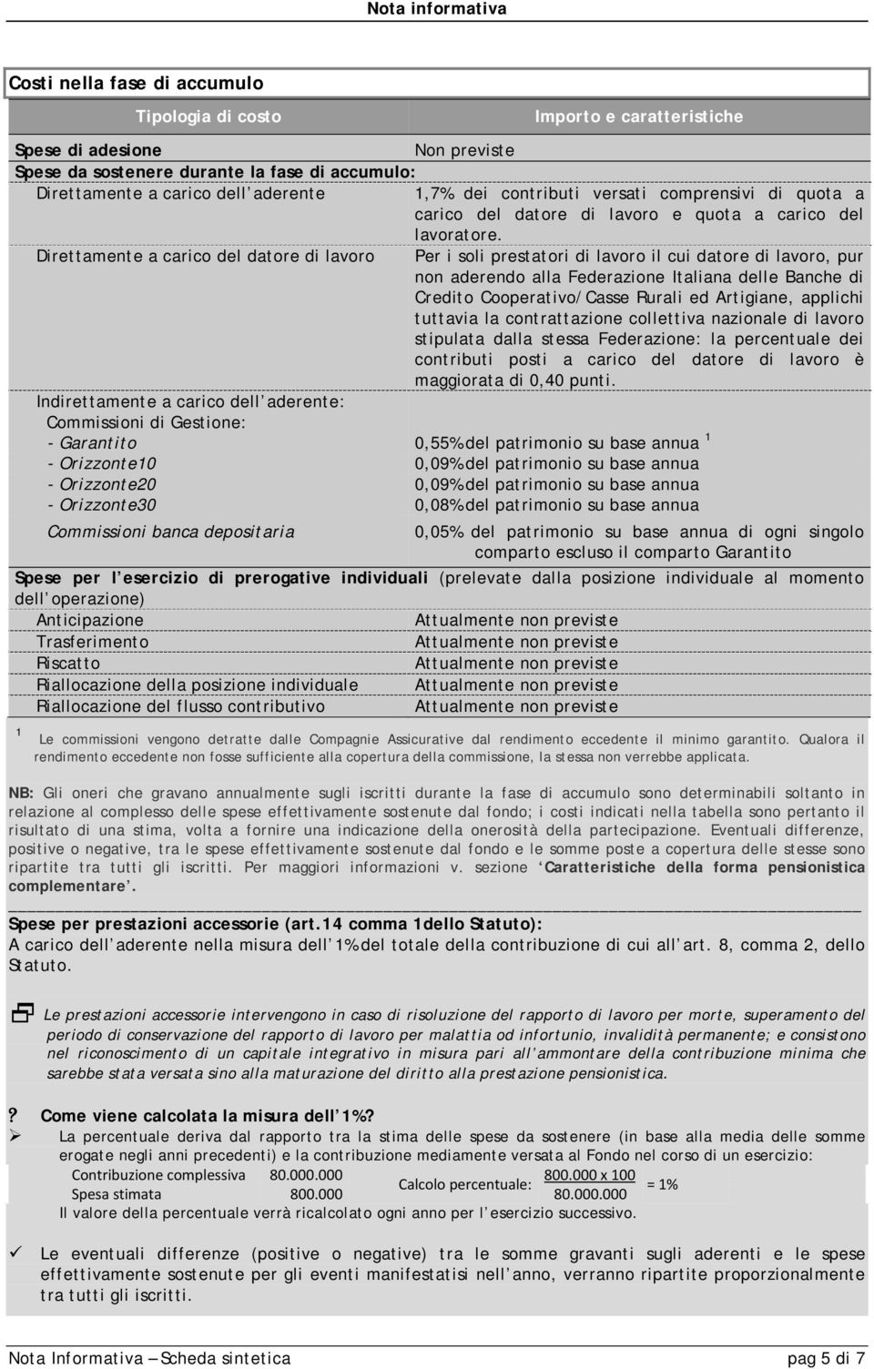 Direttamente a carico del datore di lavoro Per i soli prestatori di lavoro il cui datore di lavoro, pur non aderendo alla Federazione Italiana delle Banche di Credito Cooperativo/Casse Rurali ed