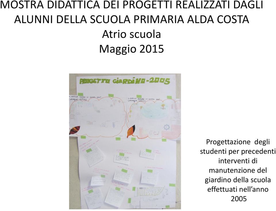 Progettazione degli studenti per precedenti interventi di