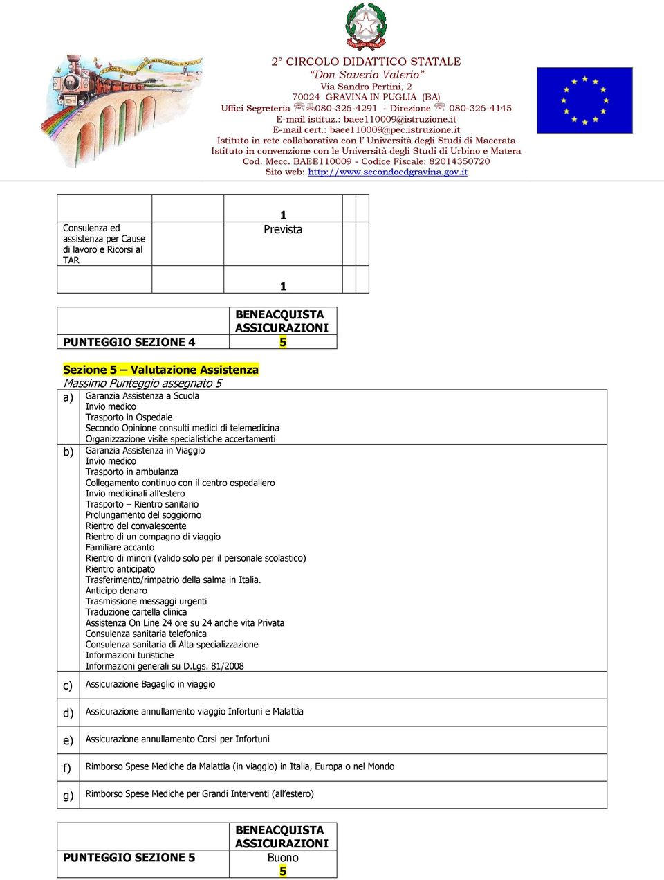 Assistenza a Scuola Invio medico Trasporto in Ospedale Secondo Opinione consulti medici di telemedicina Organizzazione visite specialistiche accertamenti b) Garanzia Assistenza in Viaggio Invio