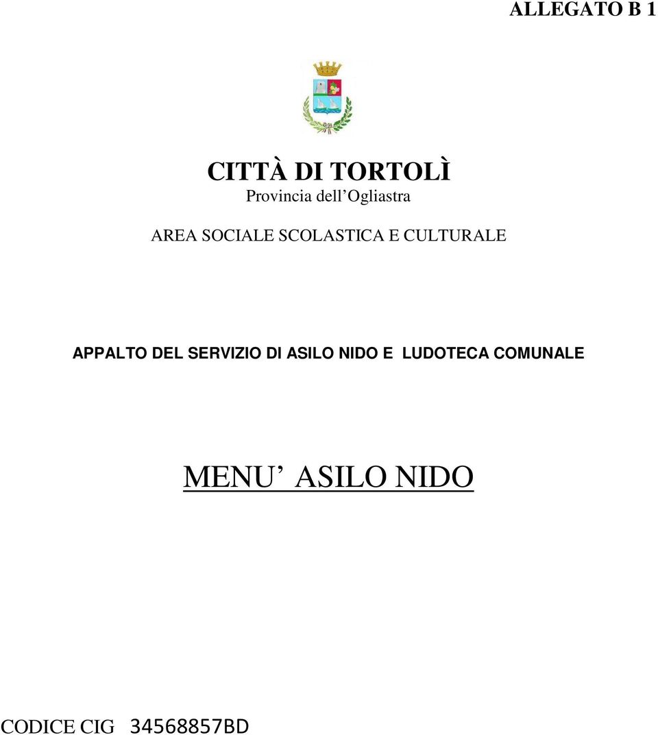 APPALTO DEL SERVIZIO DI ASILO NIDO E LUDOTECA