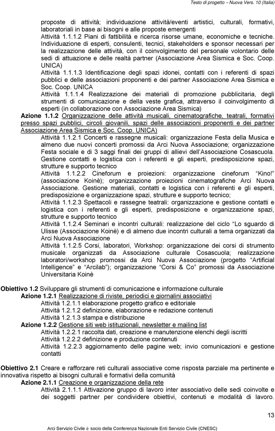 Individuazione di esperti, consulenti, tecnici, stakeholders e sponsor necessari per la realizzazione delle attività, con il coinvolgimento del personale volontario delle sedi di attuazione e delle