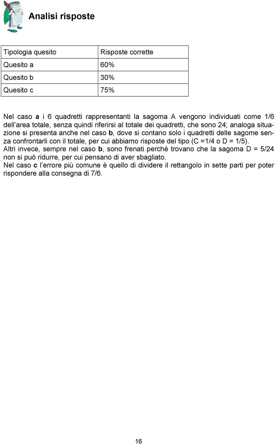 senza confrontarli con il totale, per cui abbiamo risposte del tipo (C =1/4 o D = 1/5).