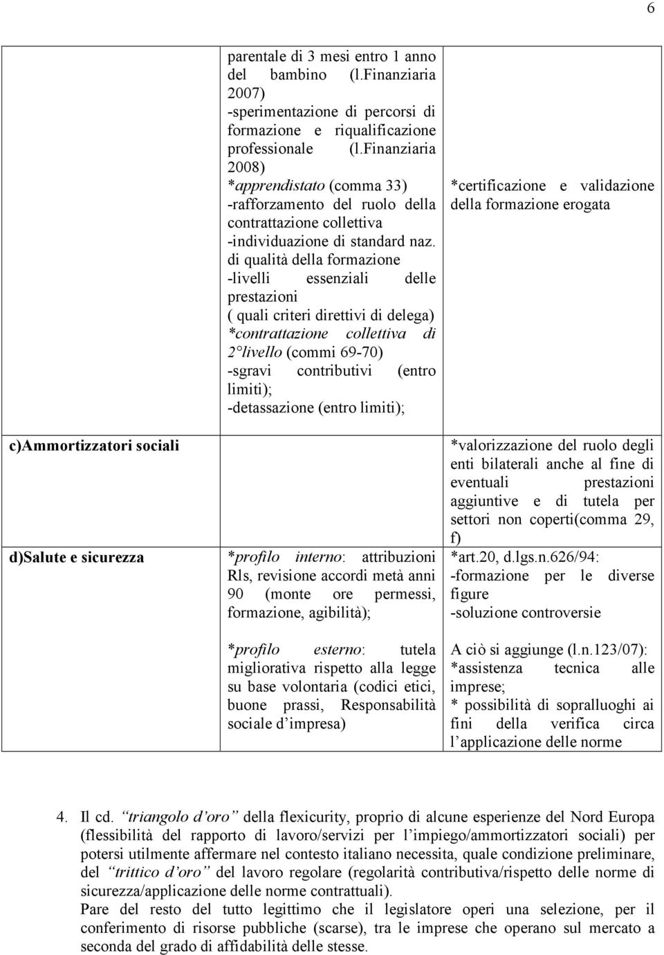 di qualità della formazione -livelli essenziali delle prestazioni ( quali criteri direttivi di delega) *contrattazione collettiva di 2 livello (commi 69-70) -sgravi contributivi (entro limiti);