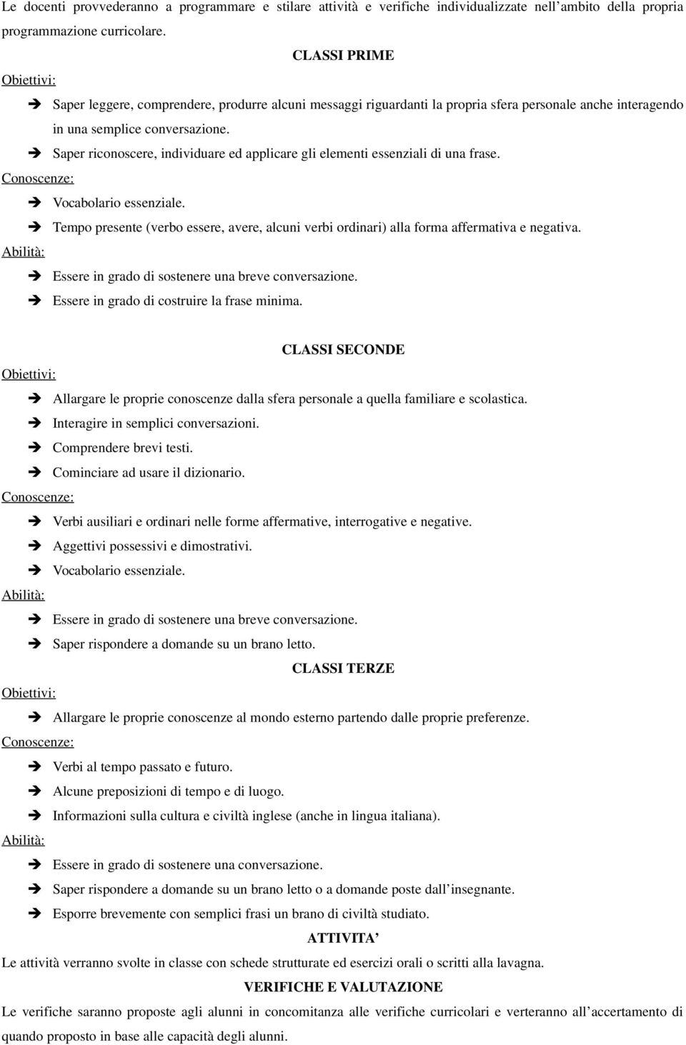 Saper riconoscere, individuare ed applicare gli elementi essenziali di una frase. Conoscenze: Vocabolario essenziale.