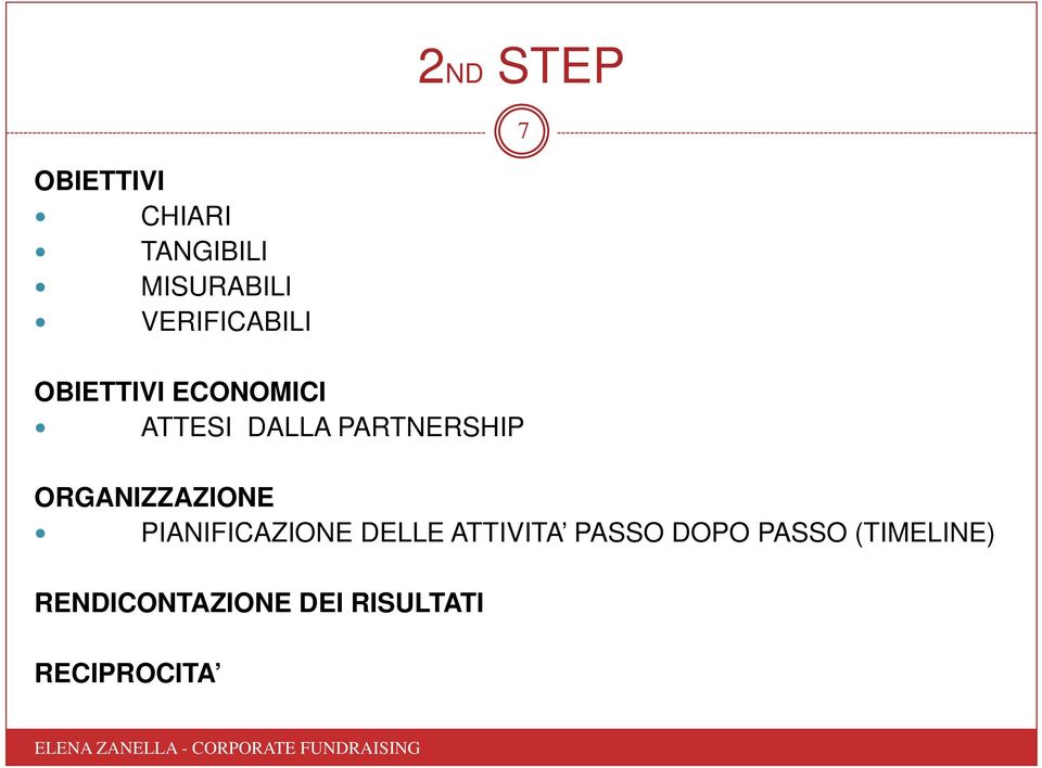 PARTNERSHIP ORGANIZZAZIONE PIANIFICAZIONE DELLE