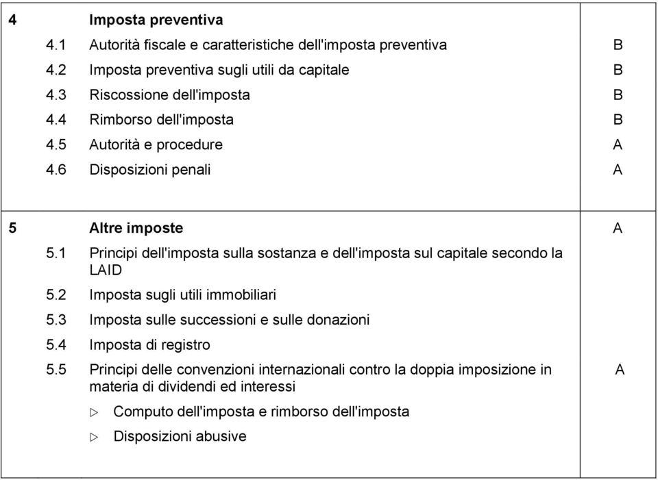 1 Principi dell'imposta sulla sostanza e dell'imposta sul capitale secondo la LID 5.2 Imposta sugli utili immobiliari 5.