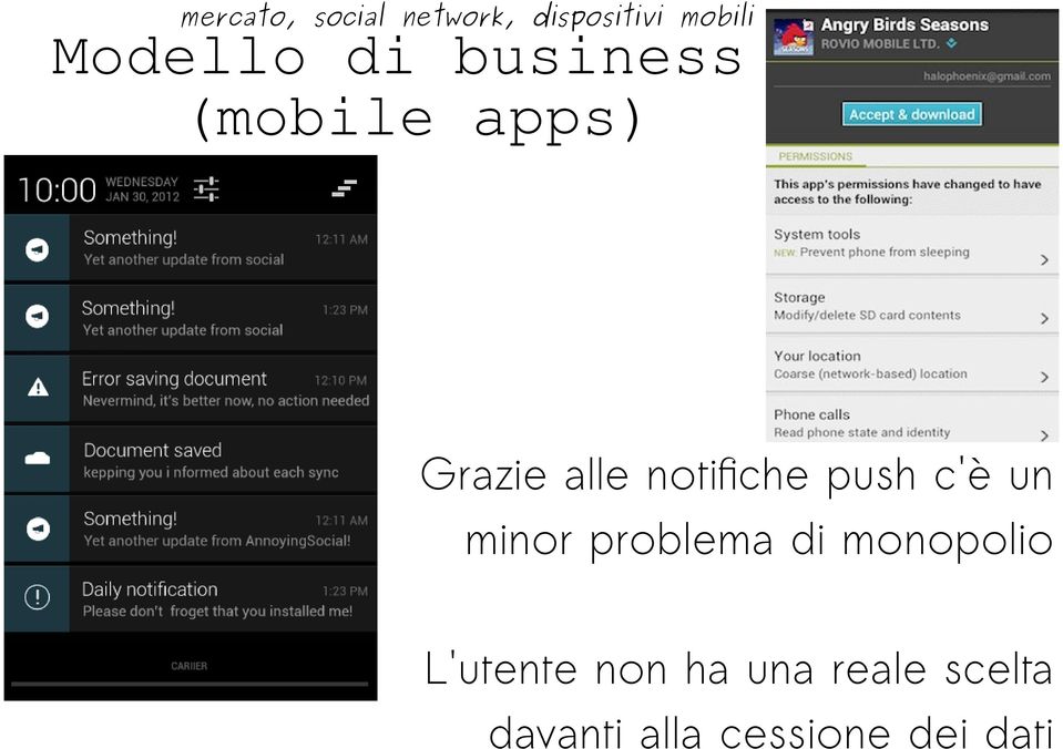 notifiche push c'è un minor problema di monopolio