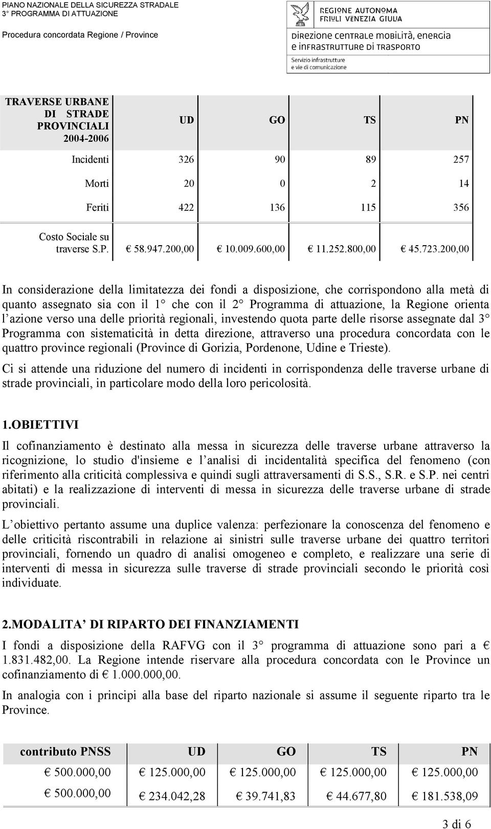 verso una delle priorità regionali, investendo quota parte delle risorse assegnate dal 3 Programma con sistematicità in detta direzione, attraverso una procedura concordata con le quattro province