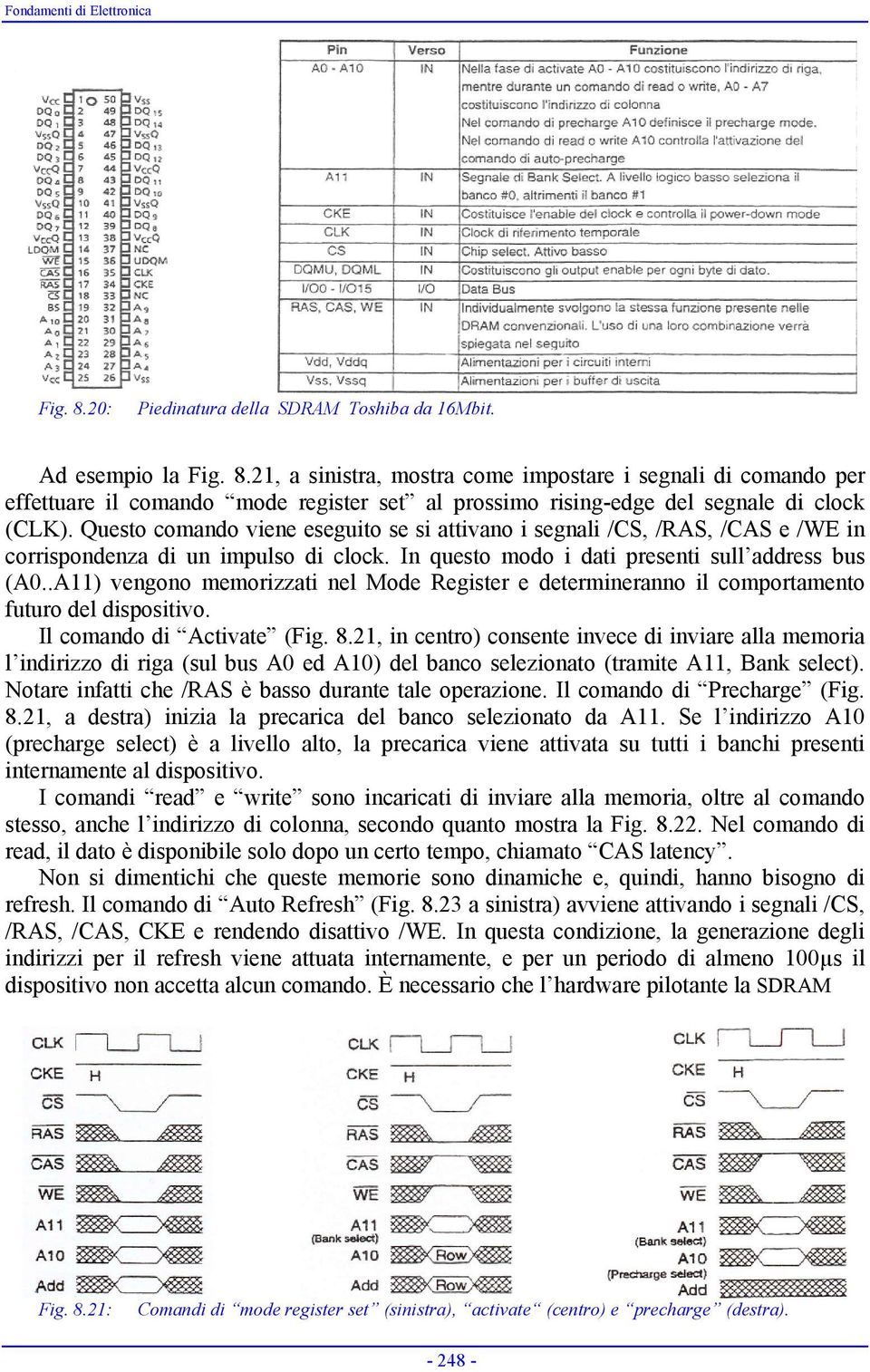 sull address bus (A0A11) vengono memorizzati nel Mode Register e determineranno il comportamento futuro del dispositivo Il comando di Activate (Fig 821, in centro) consente invece di inviare alla