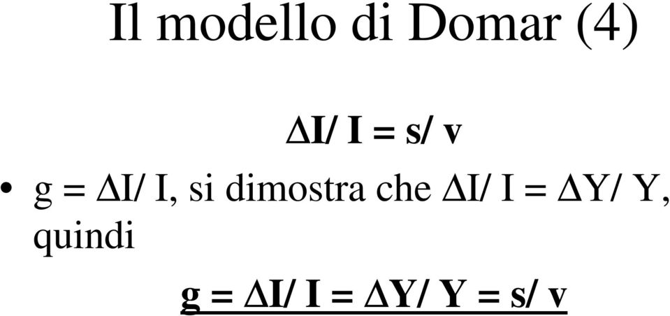 dimostra che I/ I = Y/ Y,