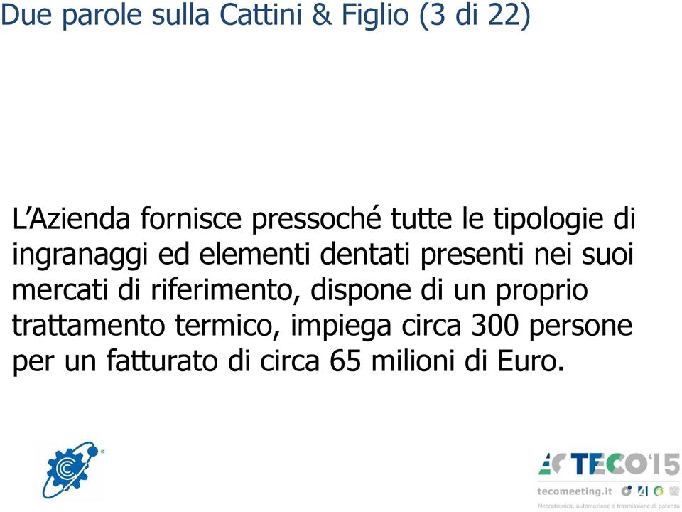 presenti nei suoi mercati di riferimento, dispone di un proprio