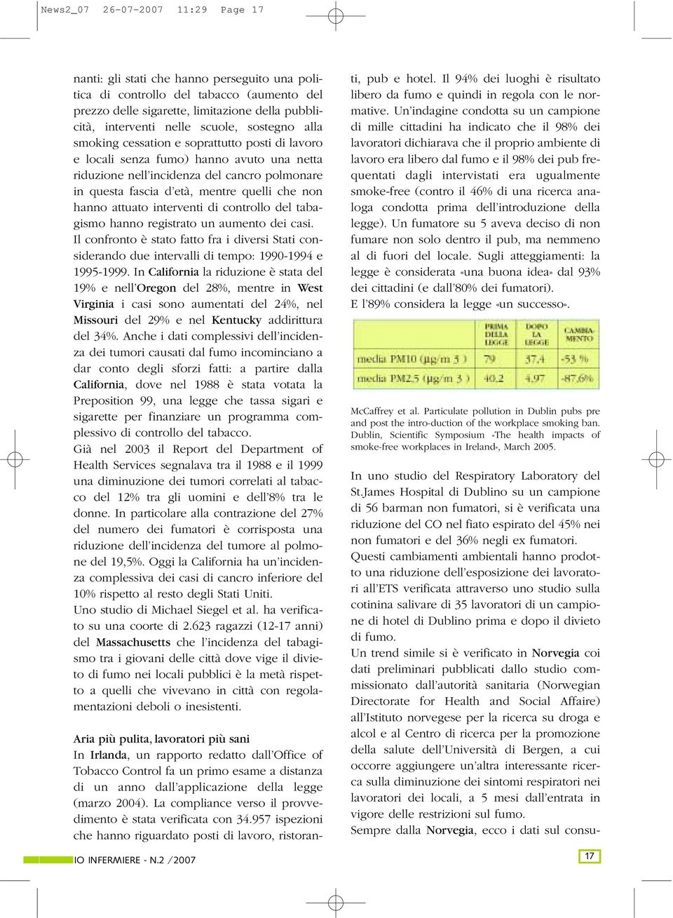 che non hanno attuato interventi di controllo del tabagismo hanno registrato un aumento dei casi.