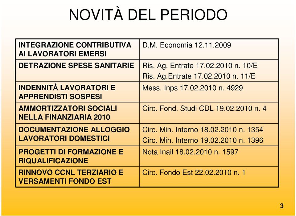 11/E Mess. Inps 17.02.2010 n.