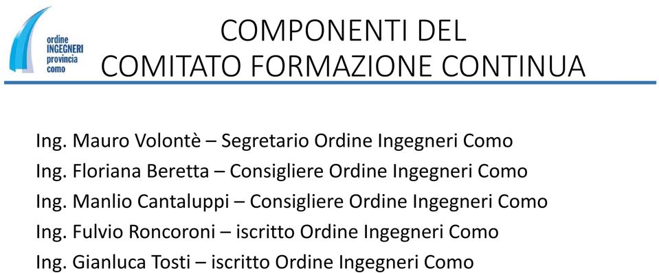 Floriana Beretta Consigliere Ordine Ingegneri Como Ing.