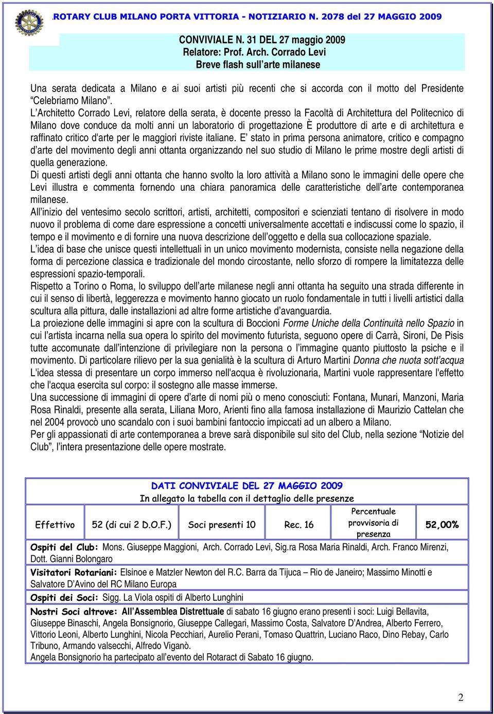 L Architetto Corrado Levi, relatore della serata, è docente presso la Facoltà di Architettura del Politecnico di Milano dove conduce da molti anni un laboratorio di progettazione È produttore di arte