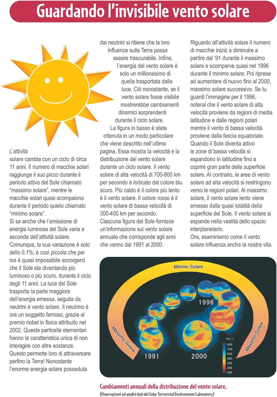 solare. Si sa anche che l emissione di energia luminosa del Sole varia a seconda dell attività solare. Comunque, la sua variazione è solo dello 0.