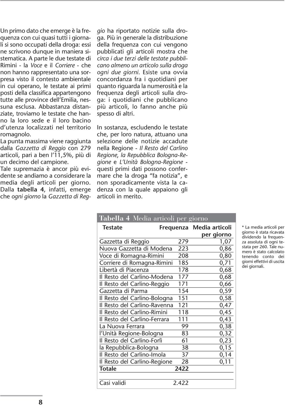 appartengono tutte alle province dell Emilia, nessuna esclusa. Abbastanza distanziate, troviamo le testate che hanno la loro sede e il loro bacino d utenza localizzati nel territorio romagnolo.