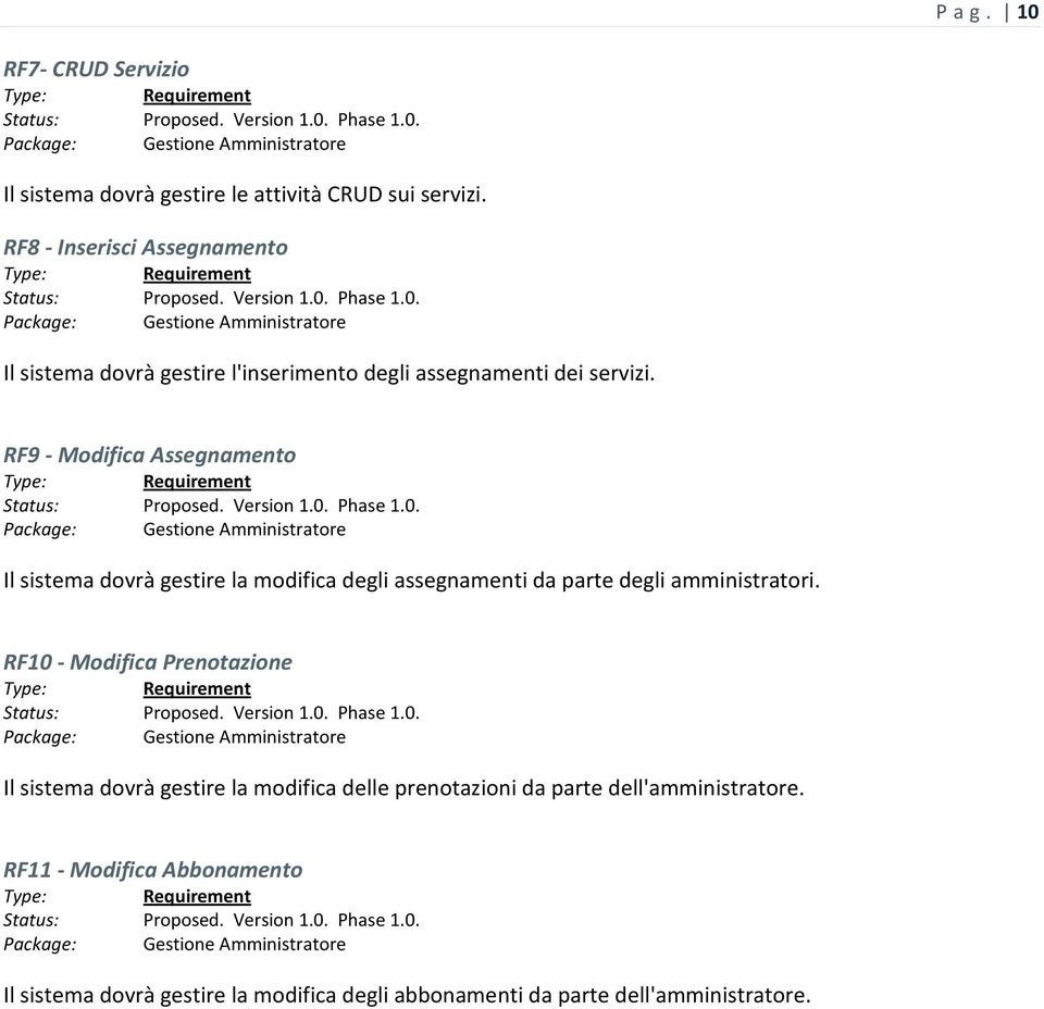 RF9 - Modifica Assegnamento Type: Requirement Package: Gestione Amministratore Il sistema dovrà gestire la modifica degli assegnamenti da parte degli amministratori.