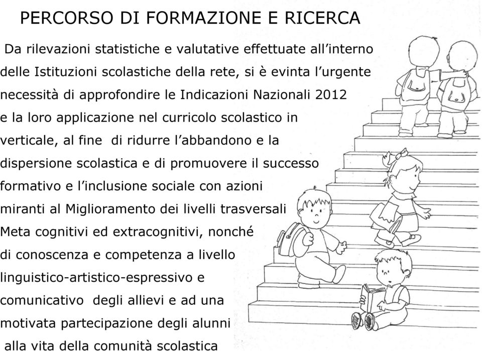 di promuovere il successo formativo e l inclusione sociale con azioni miranti al Miglioramento dei livelli trasversali Meta cognitivi ed extracognitivi, nonché di