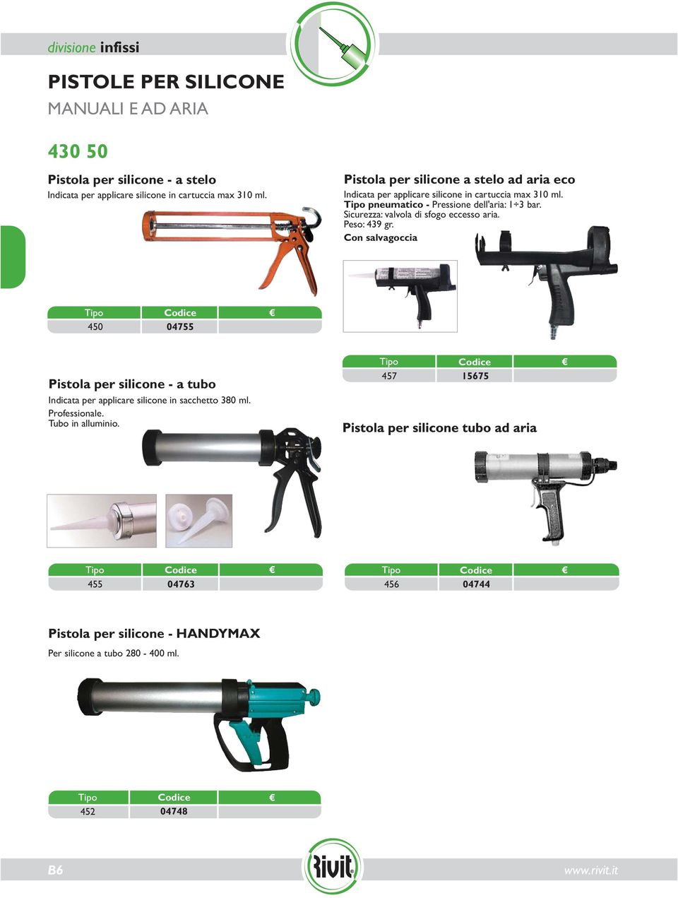 Sicurezza: valvola di sfogo eccesso aria. Peso: 439 gr.