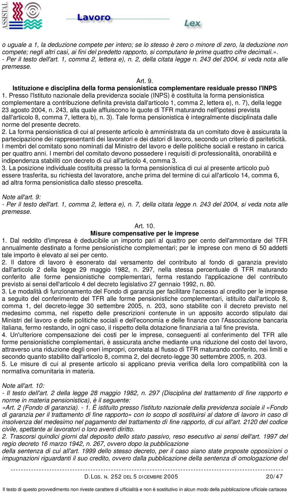 Istituzione e disciplina della forma pensionistica complementare residuale presso l'inps 1.