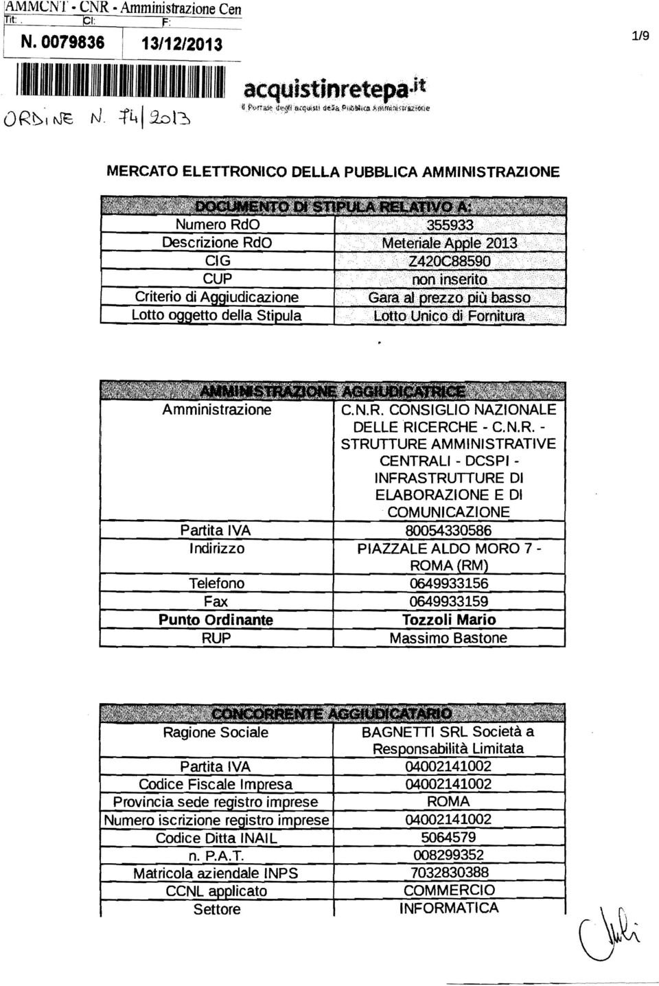 CONSIGLIO NAZIONALE DELLE RI