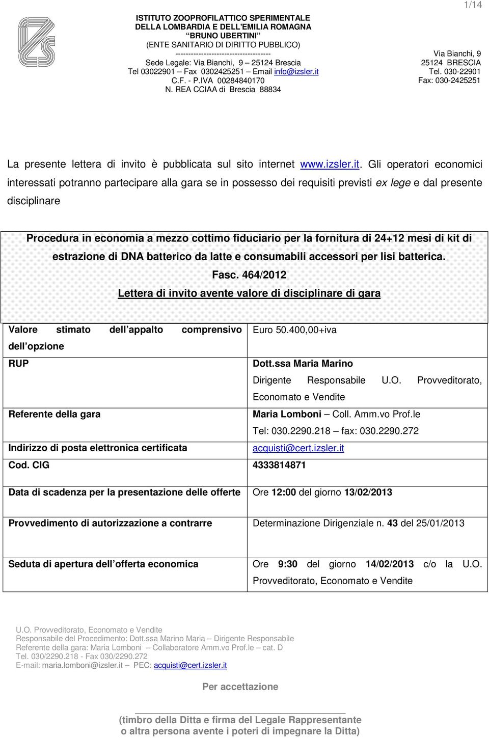 030-22901 Fax: 030-2425251 La presente lettera di invito