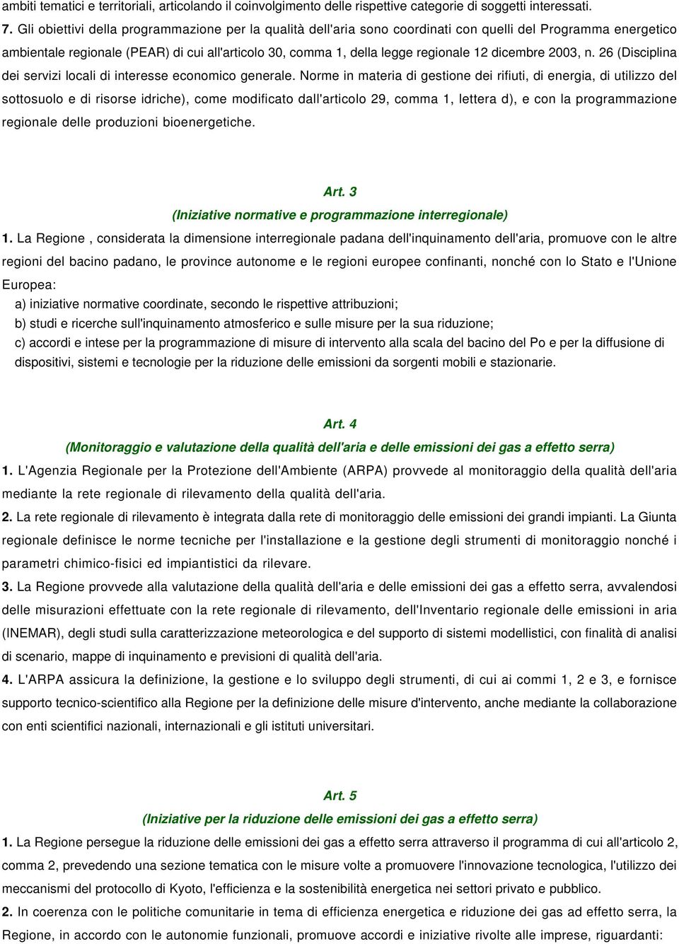 dicembre 2003, n. 26 (Disciplina dei servizi locali di interesse economico generale.