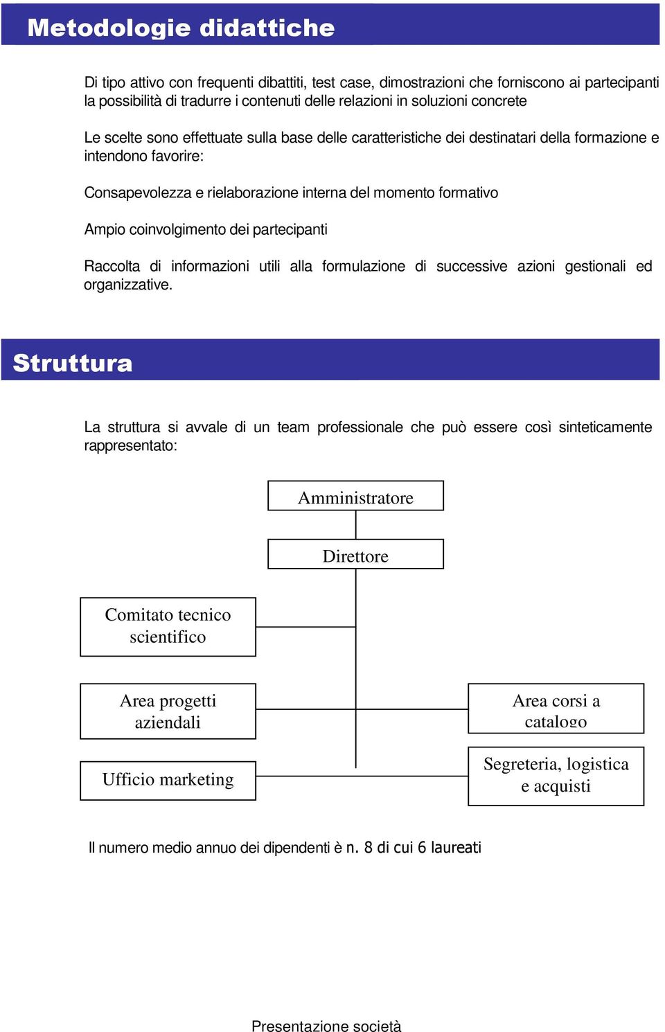 partecipanti Raccolta di informazioni utili alla formulazione di successive azioni gestionali ed organizzative.