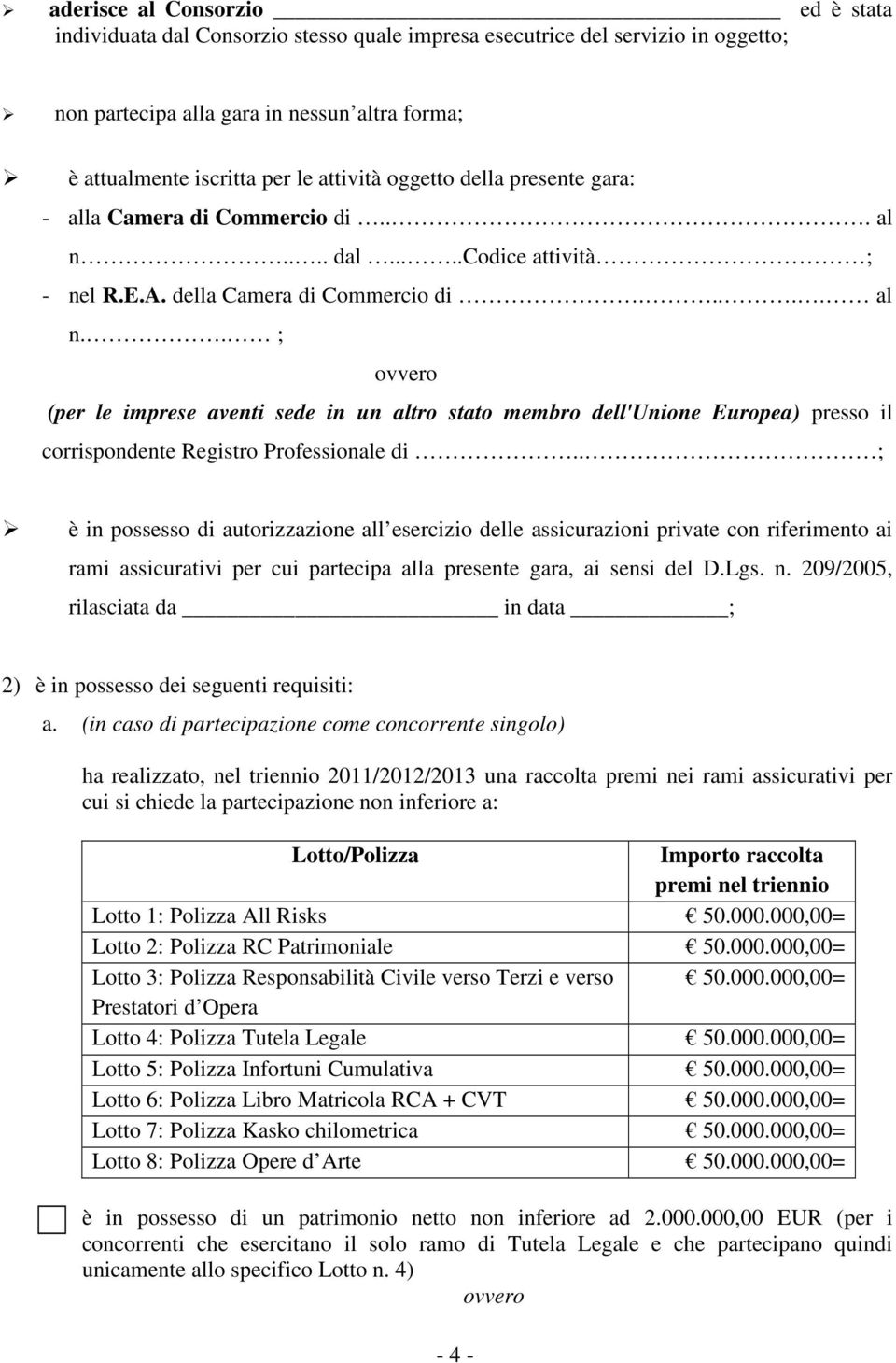 ... dal.....codice attività ; - nel R.E.A. della Camera di Commercio di..... al n.