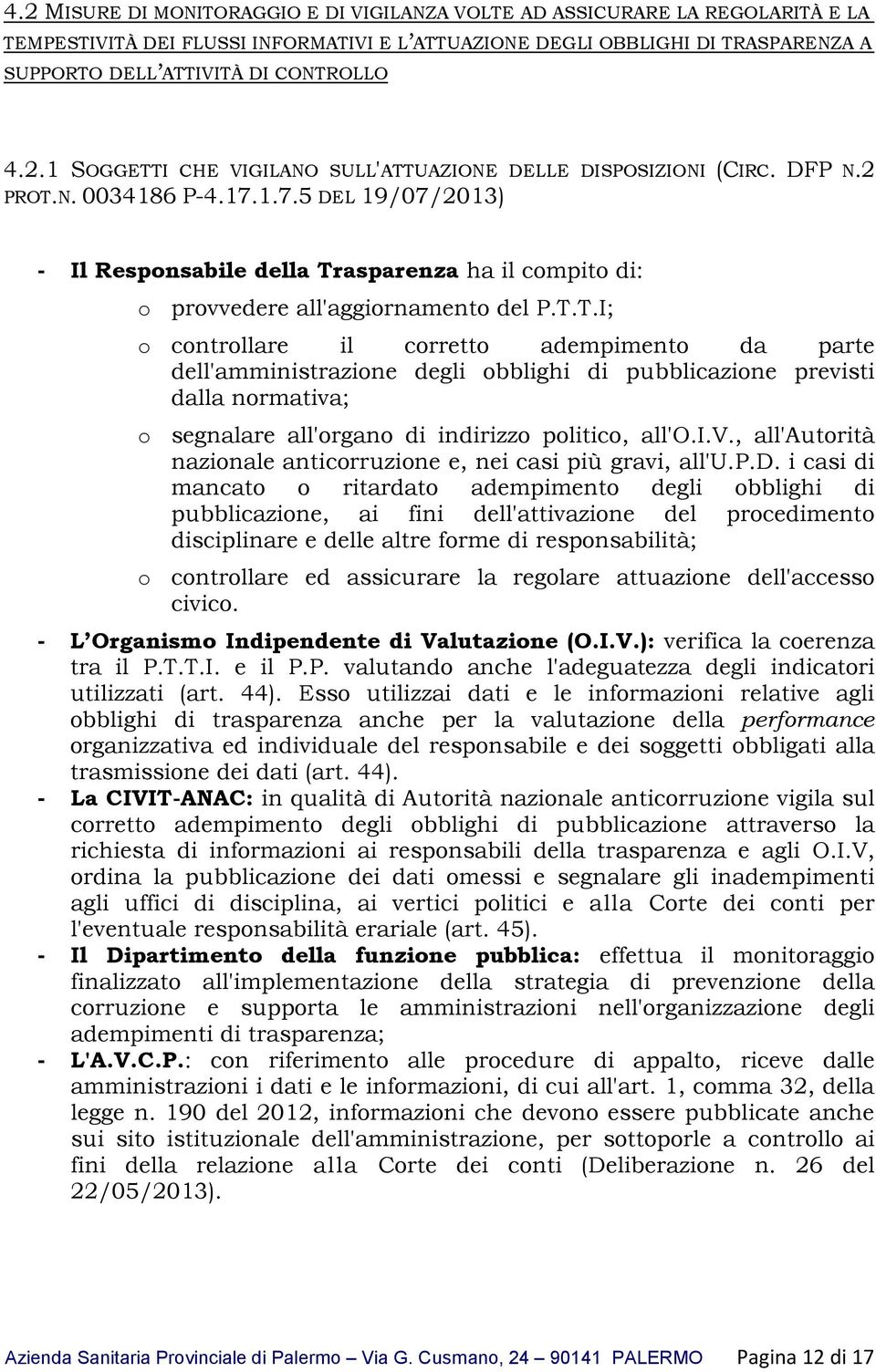 1.7.5 DEL 19/07/2013) - Il Responsabile della Tr