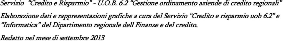 rappresentazioni grafiche a cura del Servizio Credito e risparmio uob 6.