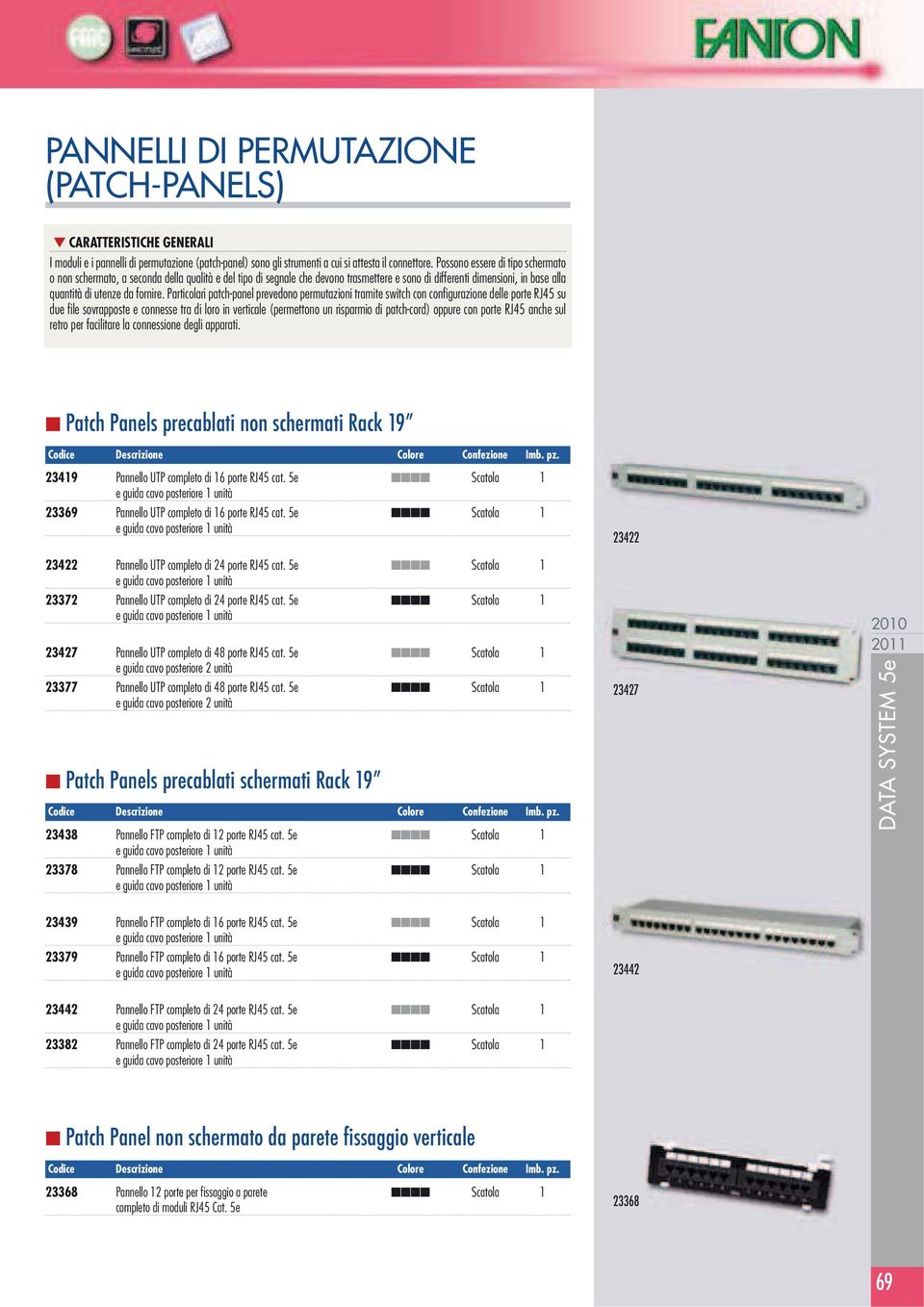 Particolari patch-panel prevedono permutazioni tramite switch con configurazione delle porte RJ45 su due file sovrapposte e connesse tra di loro in verticale (permettono un risparmio di patch-cord)