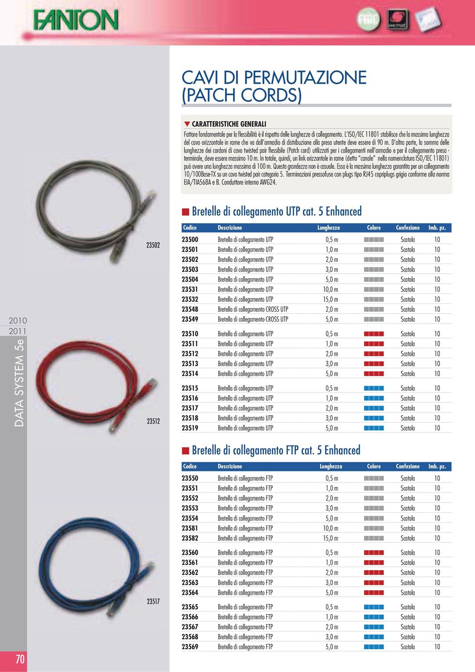 D altra parte, la somma delle lunghezze dei cordoni di cavo twisted pair flessibile (Patch cord) utilizzati per i collegamenti nell armadio e per il collegamento presa - terminale, deve essere