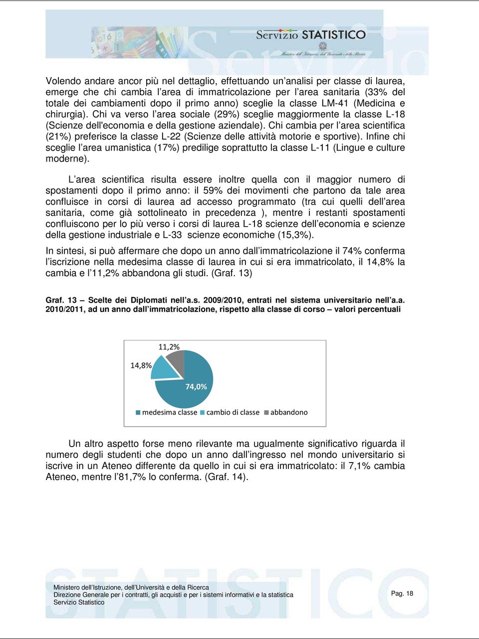 Chi cambia per l area scientifica (21%) preferisce la classe L-22 (Scienze delle attività motorie e sportive).