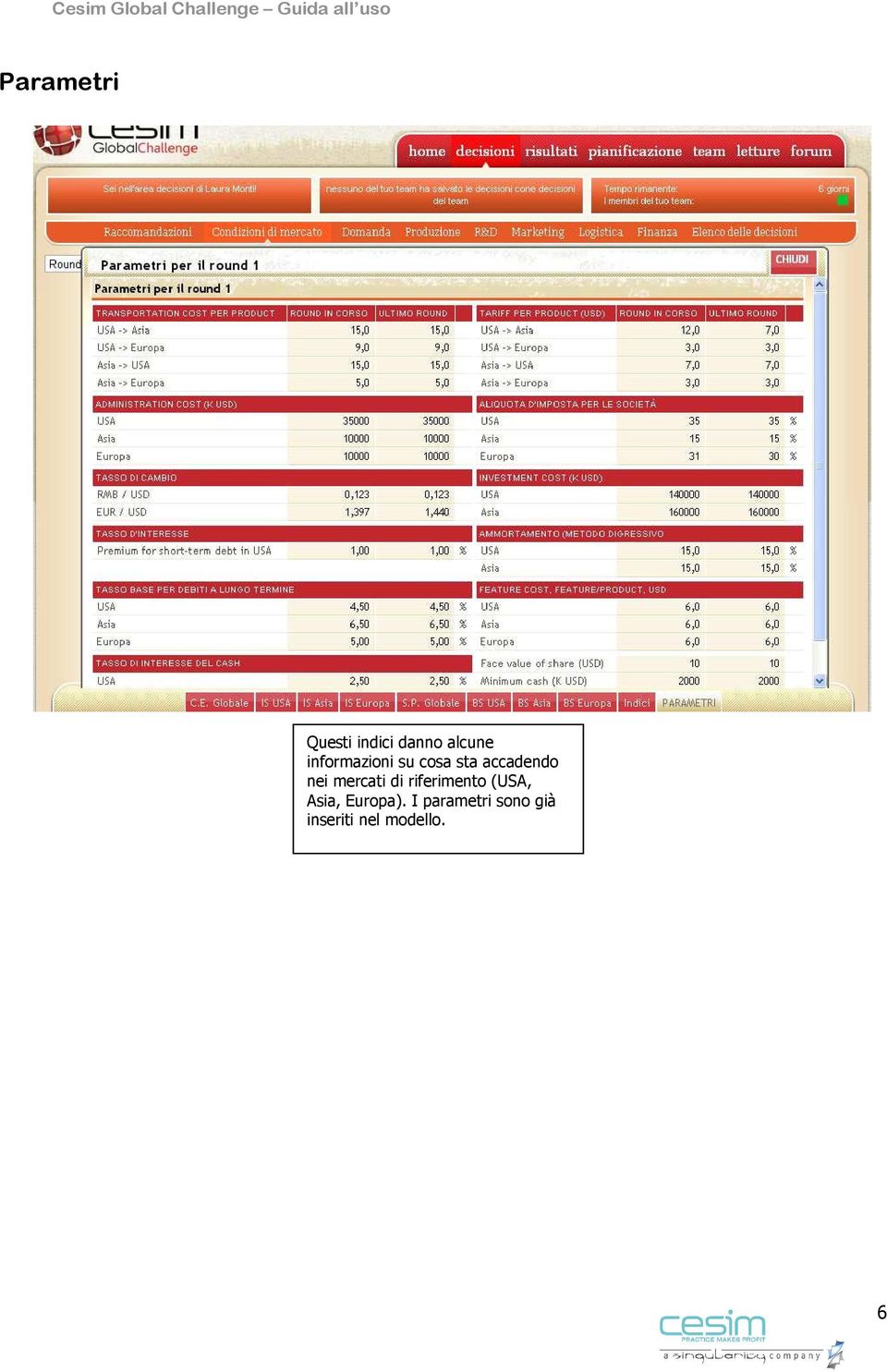 mercati di riferimento (USA, Asia,