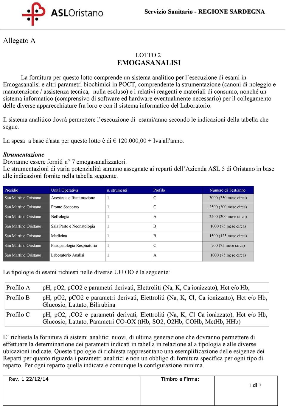 eventualmente necessario) per il collegamento delle diverse apparecchiature fra loro e con il sistema informatico del Laboratorio.