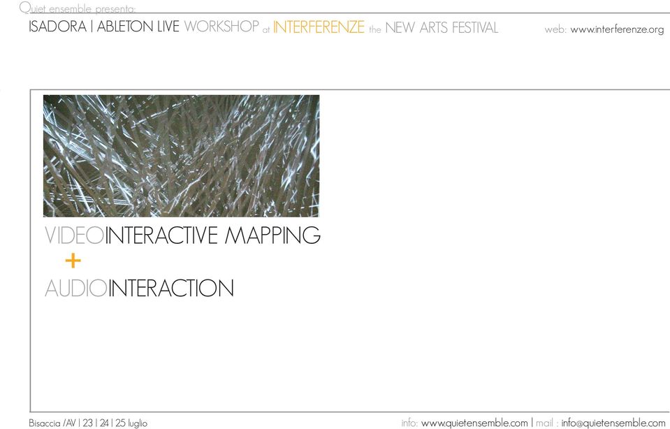 org VIDEOINTERACTIVE + MAPPING AUDIOINTERACTION Bisaccia /AV